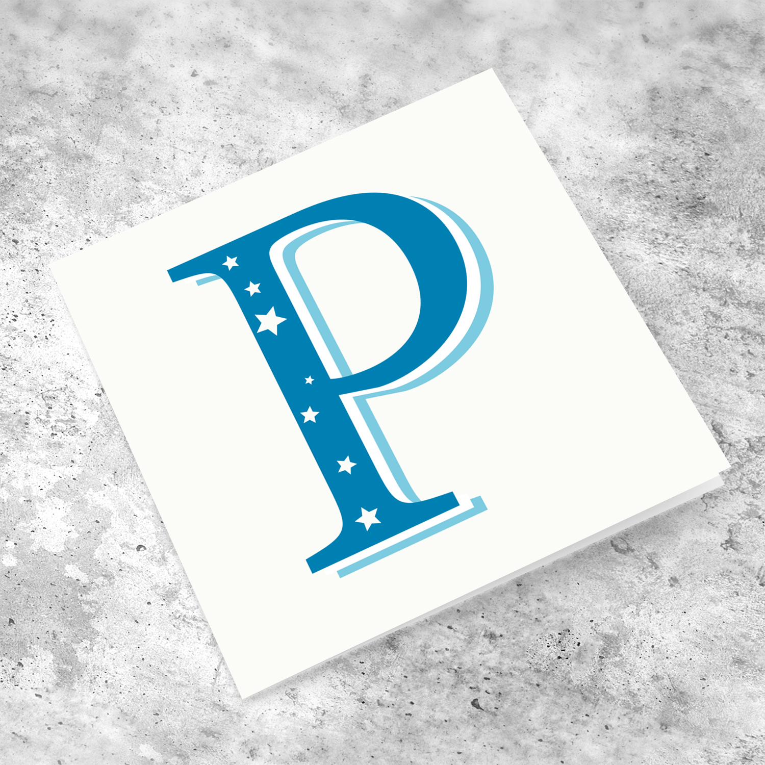 The Initial Collection Blue Tones - Letter P