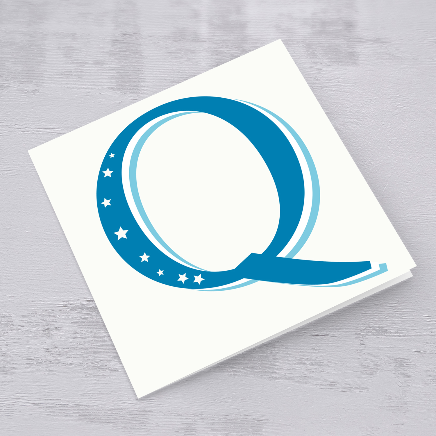 The Initial Collection Blue Tones - Letter Q