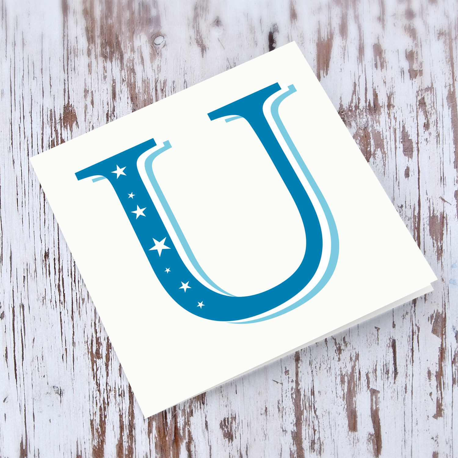 The Initial Collection Blue Tones - Letter U