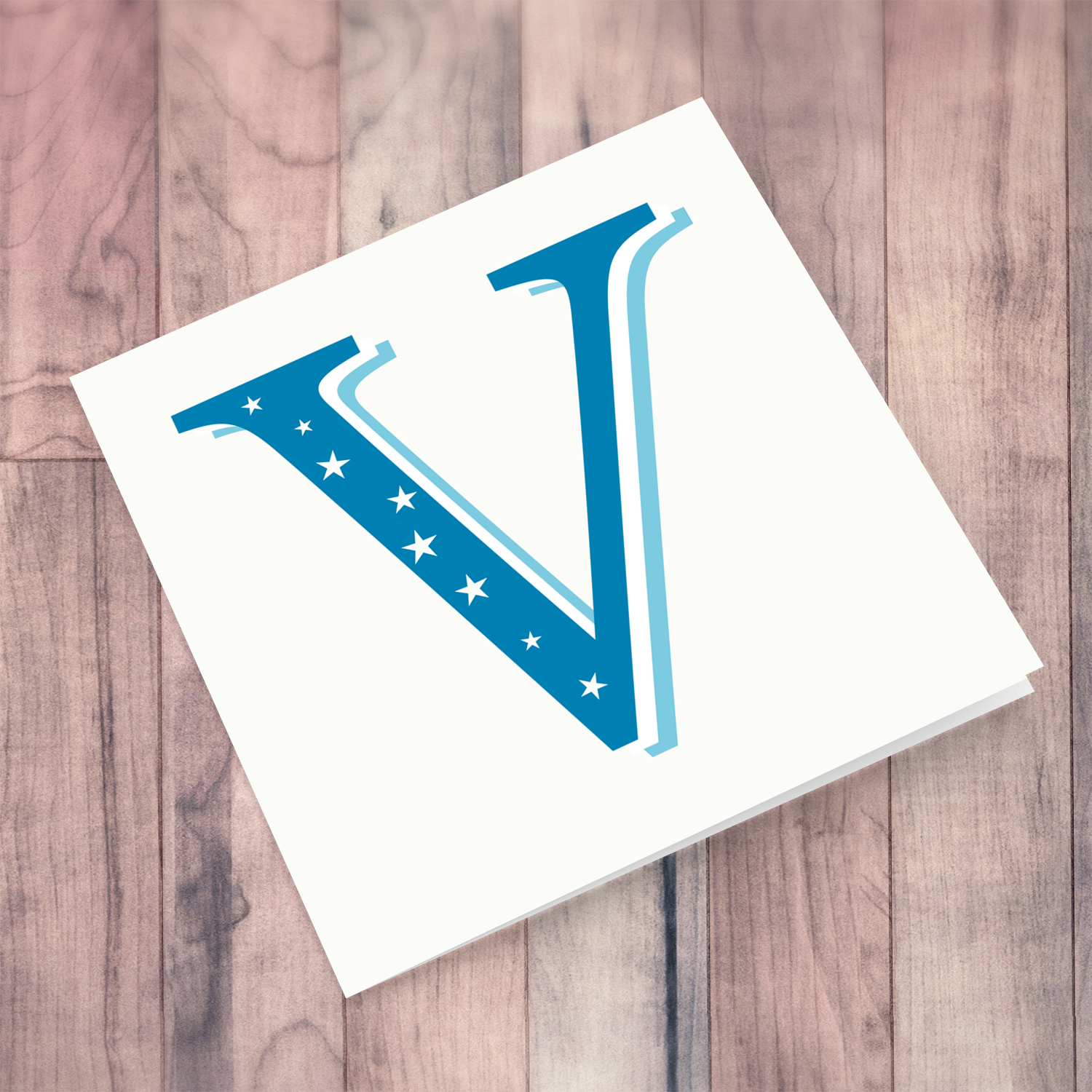 The Initial Collection Blue Tones - Letter V