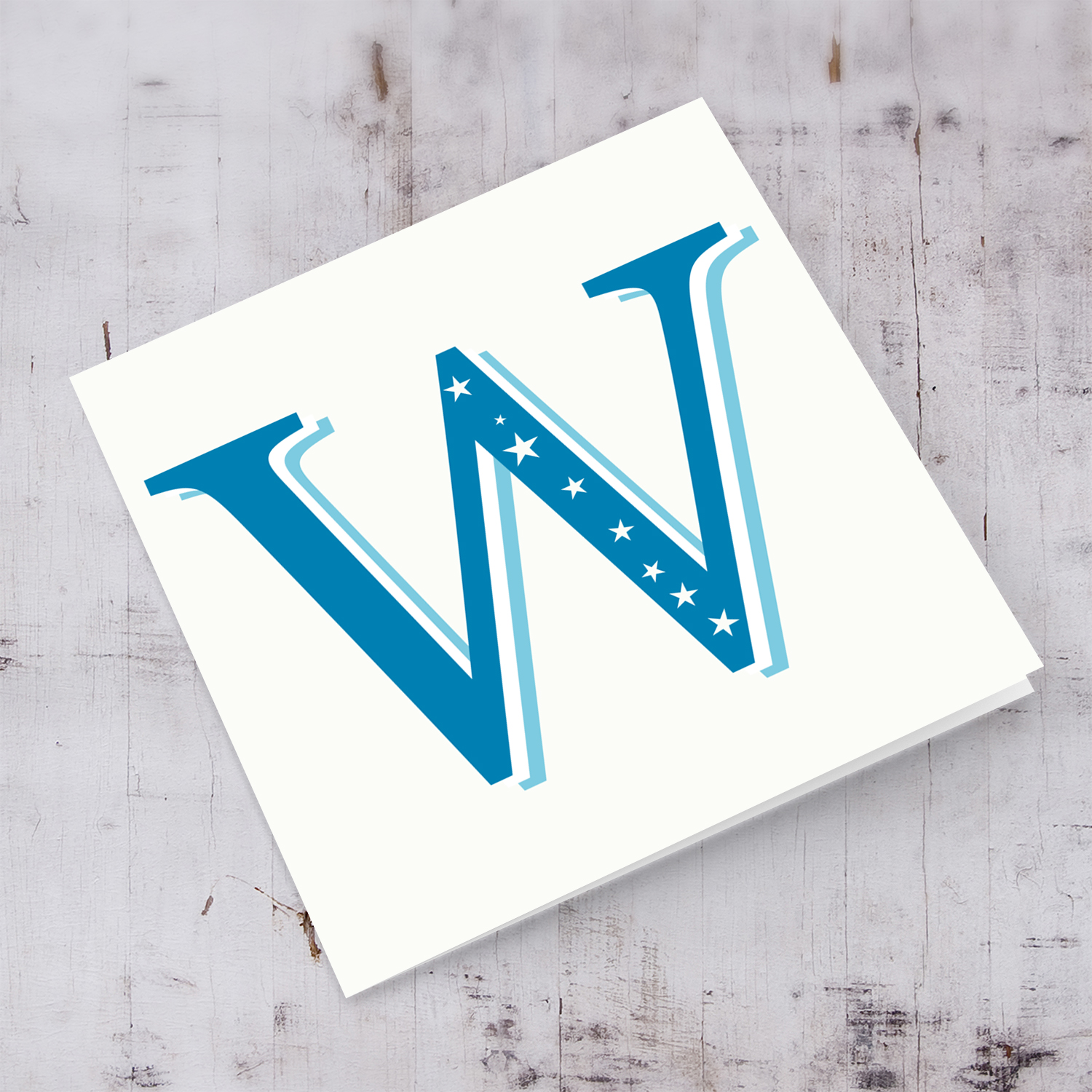The Initial Collection Blue Tones - Letter W
