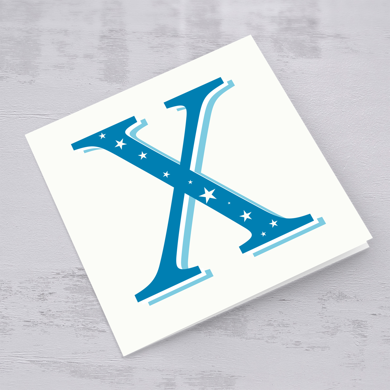 The Initial Collection Blue Tones - Letter X