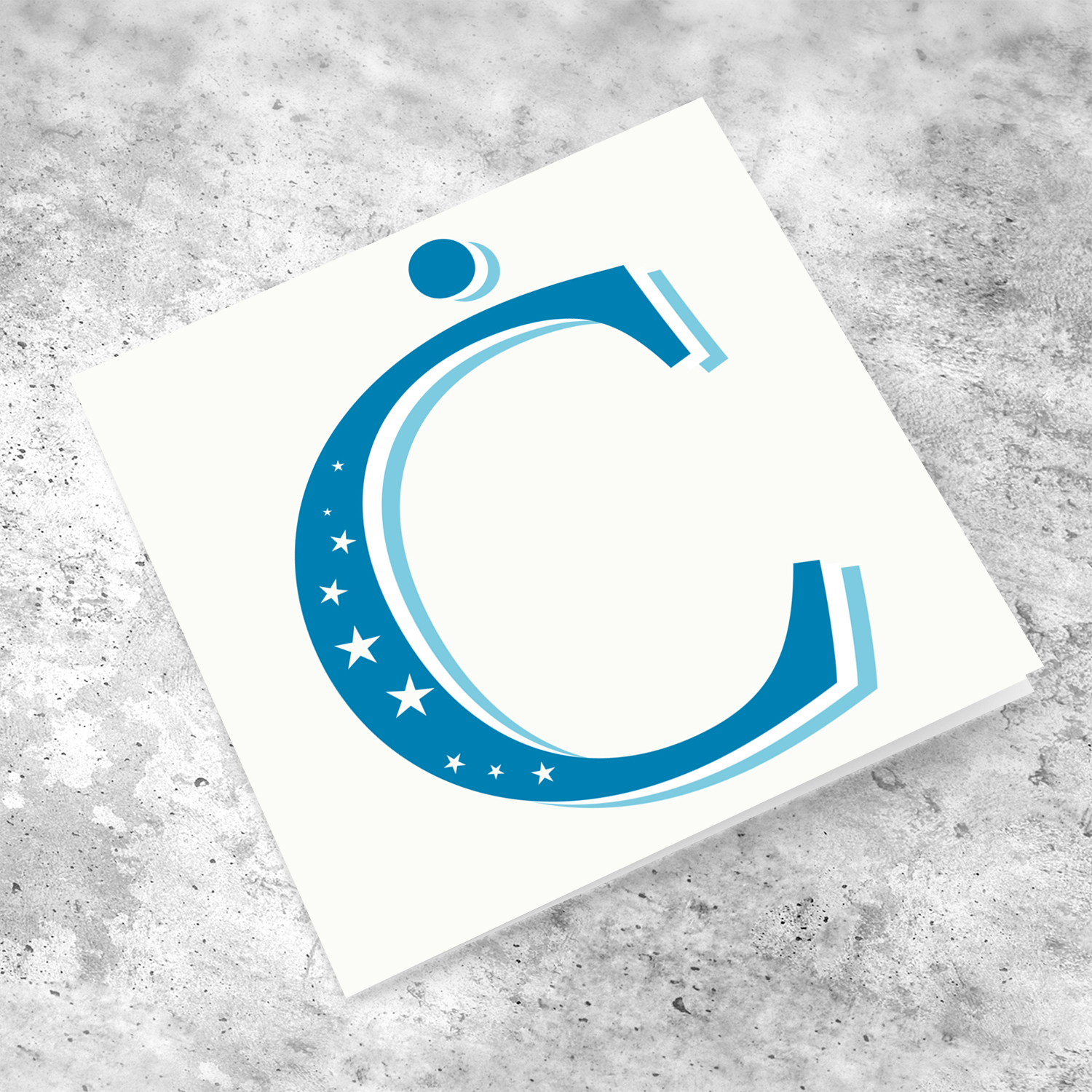 The Initial Collection Blue Tones - Letter Ċ