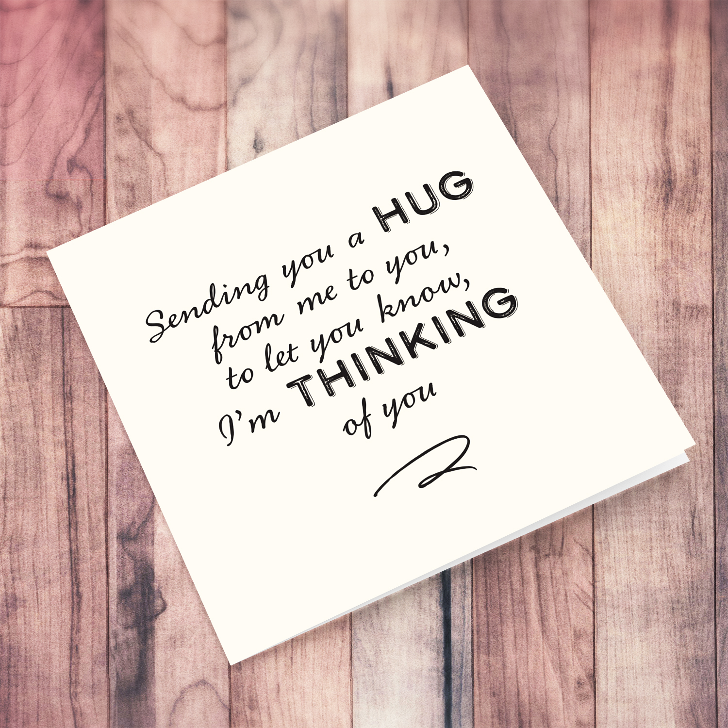 Make someone feel better card in plain cream background and black text in English (Blank Message inside)