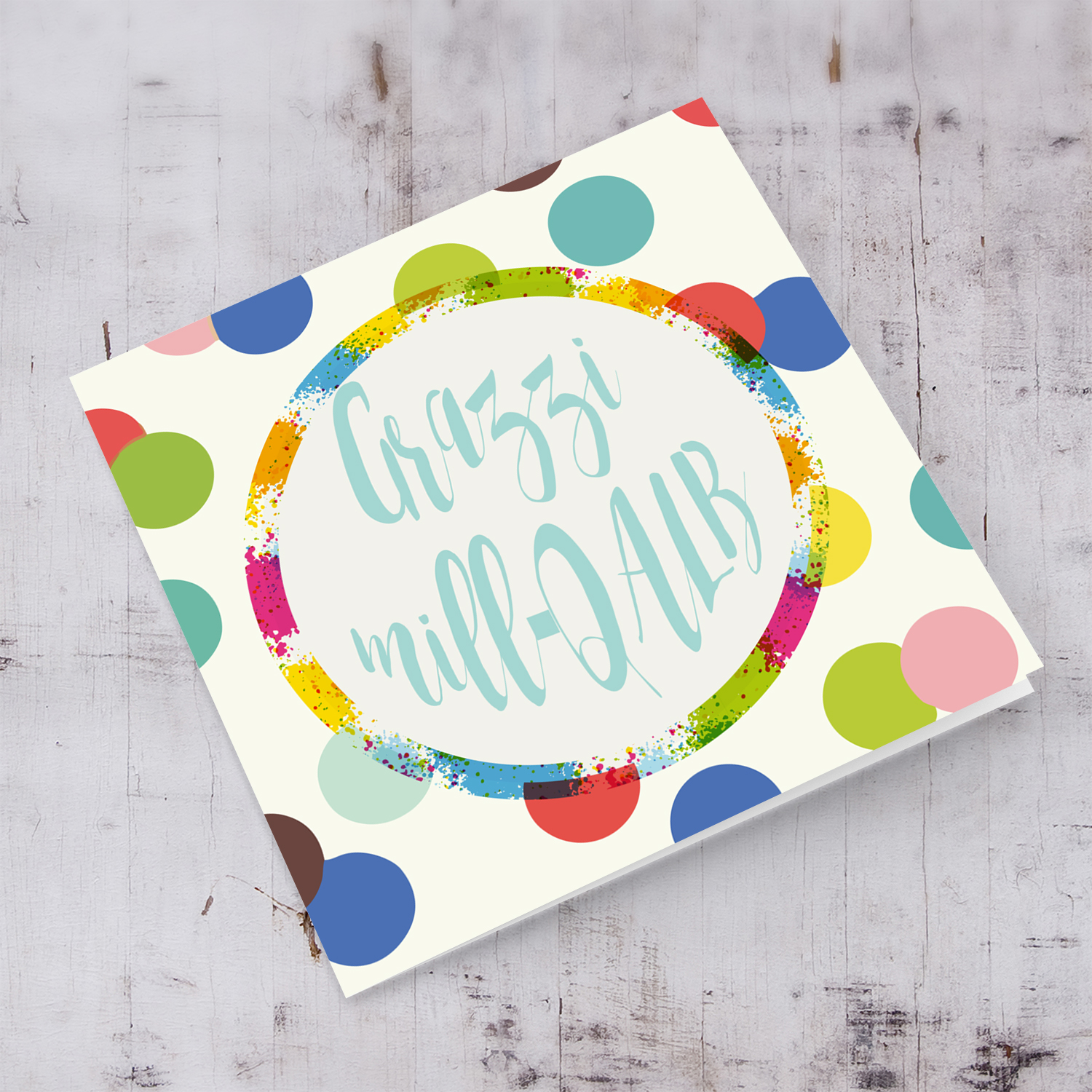Colourful thank you card in Maltese