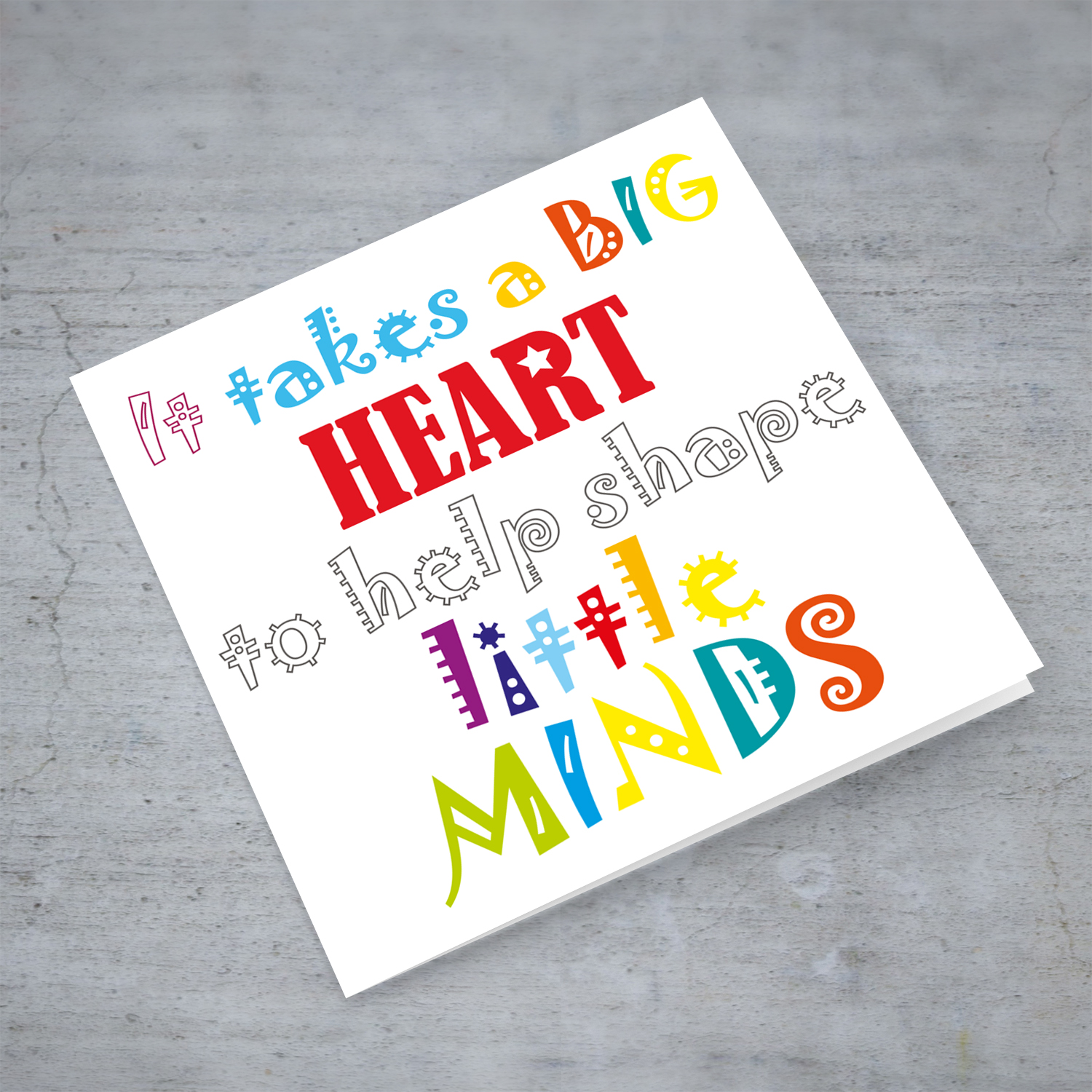 Colourful thank you card in English