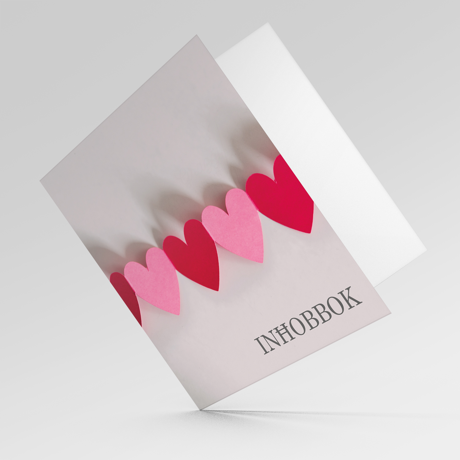 Pink and red hearts Valentines Card in Maltese