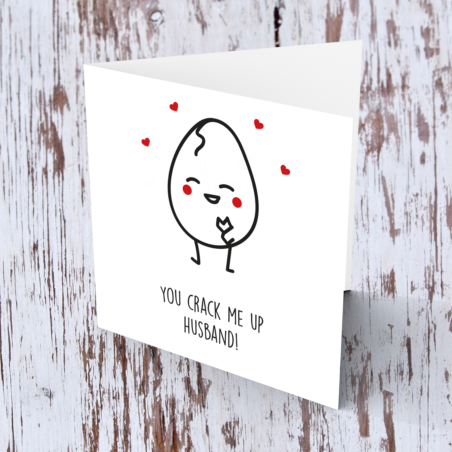 Cracked egg Valentines Card in English