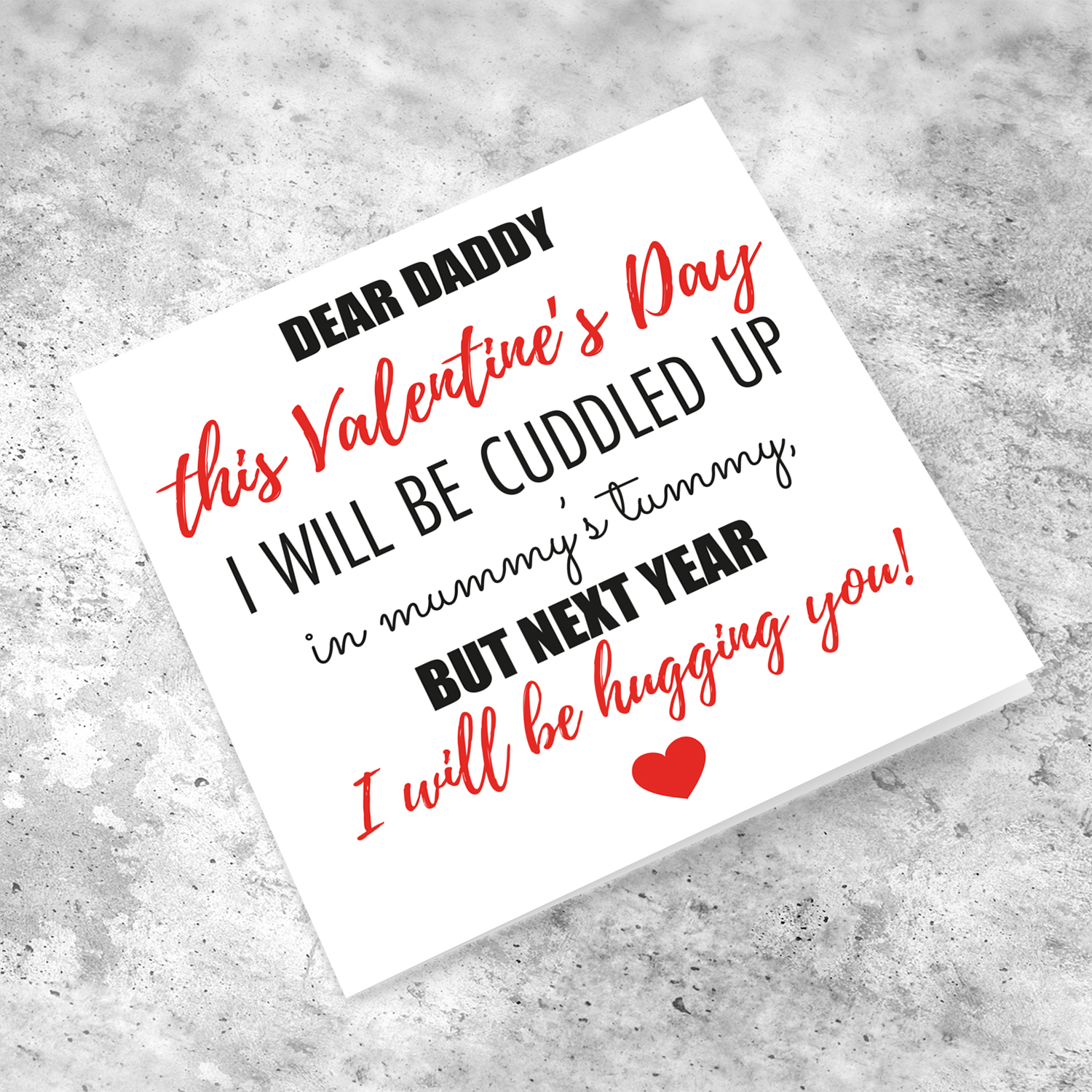 Daddy to be Valentine's Card in English
