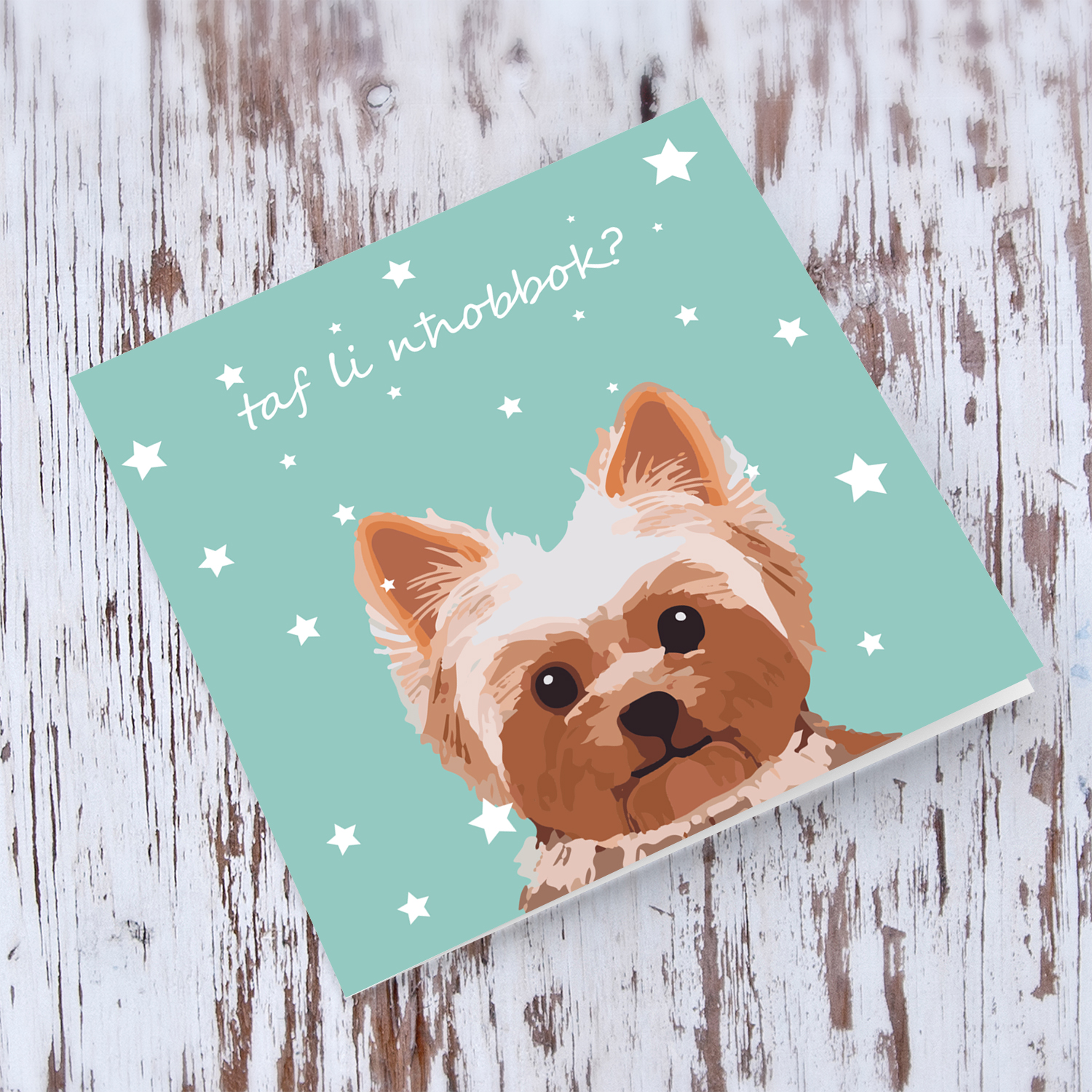 Taf li nħobbok? Dog valentine's card in Maltese