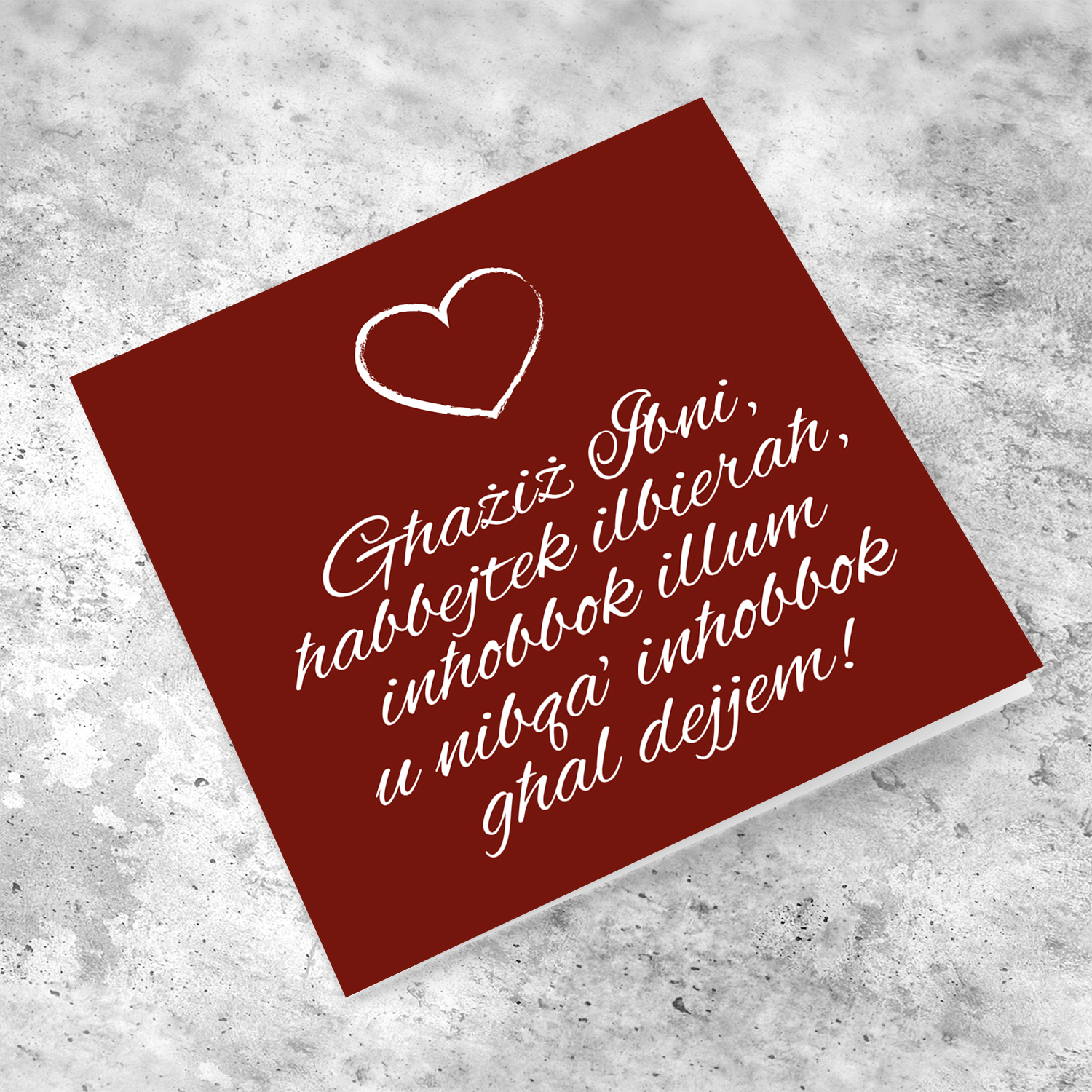 Son Valentine's Card in Maltese 