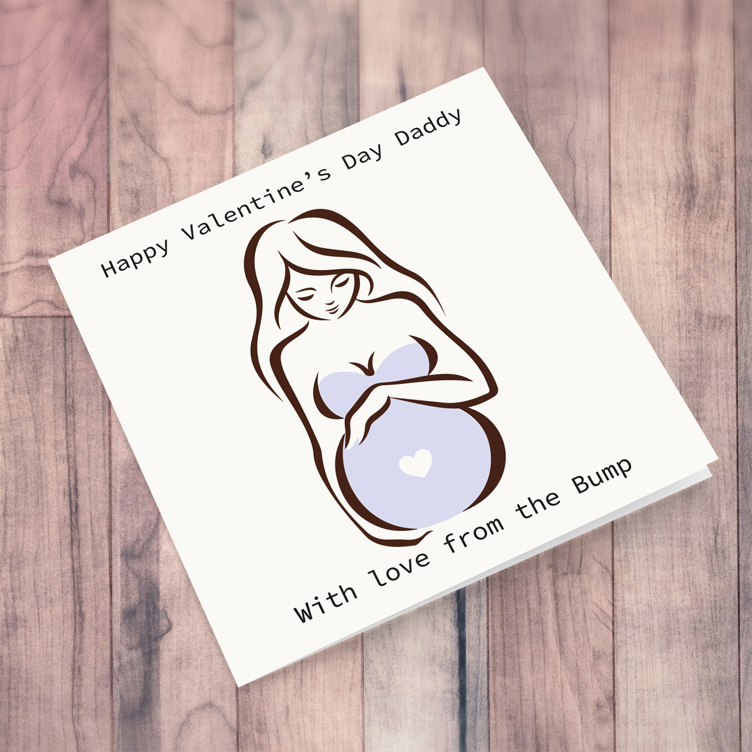 Valentines card for daddy with love from the bump