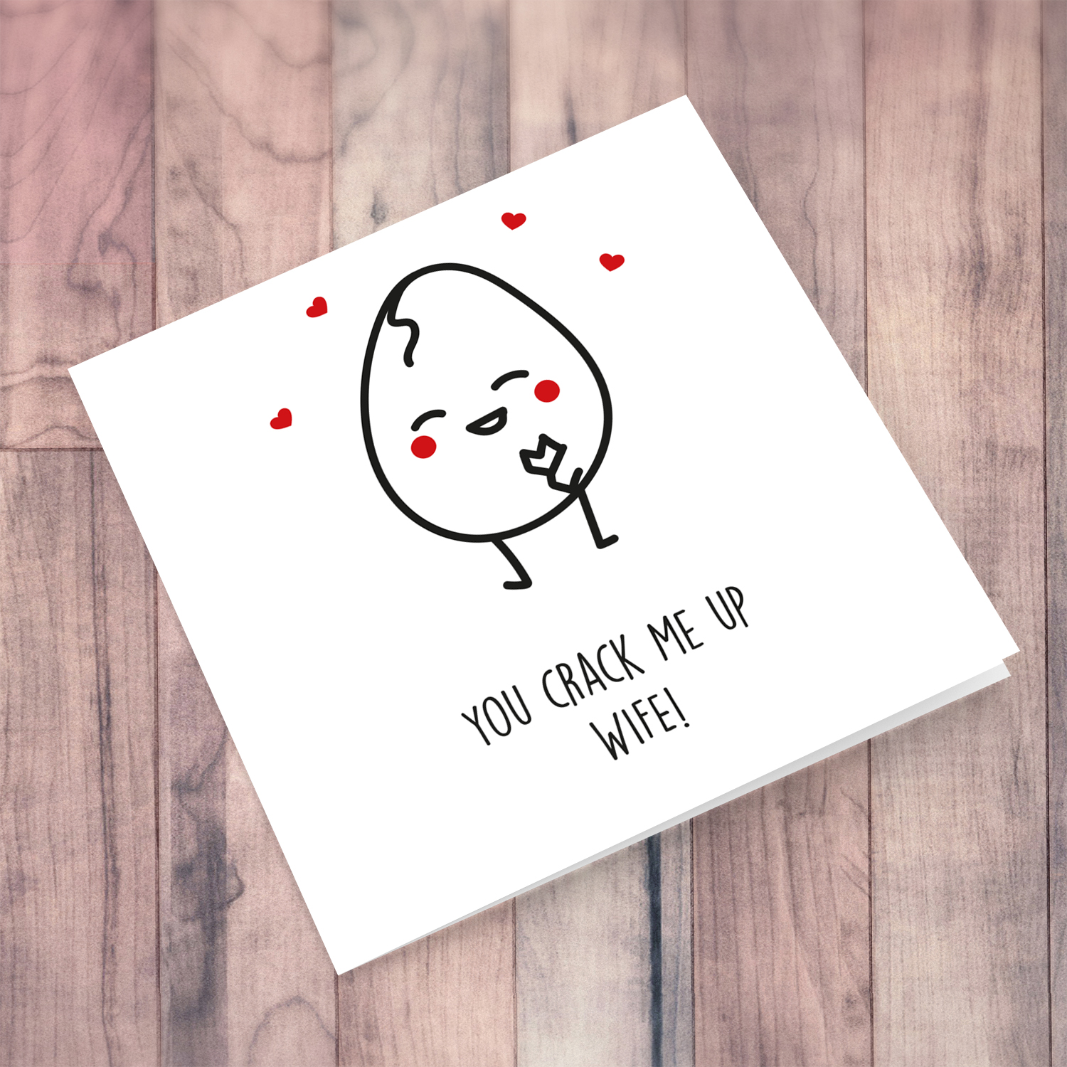 Cracked egg Valentines Card in English for wife