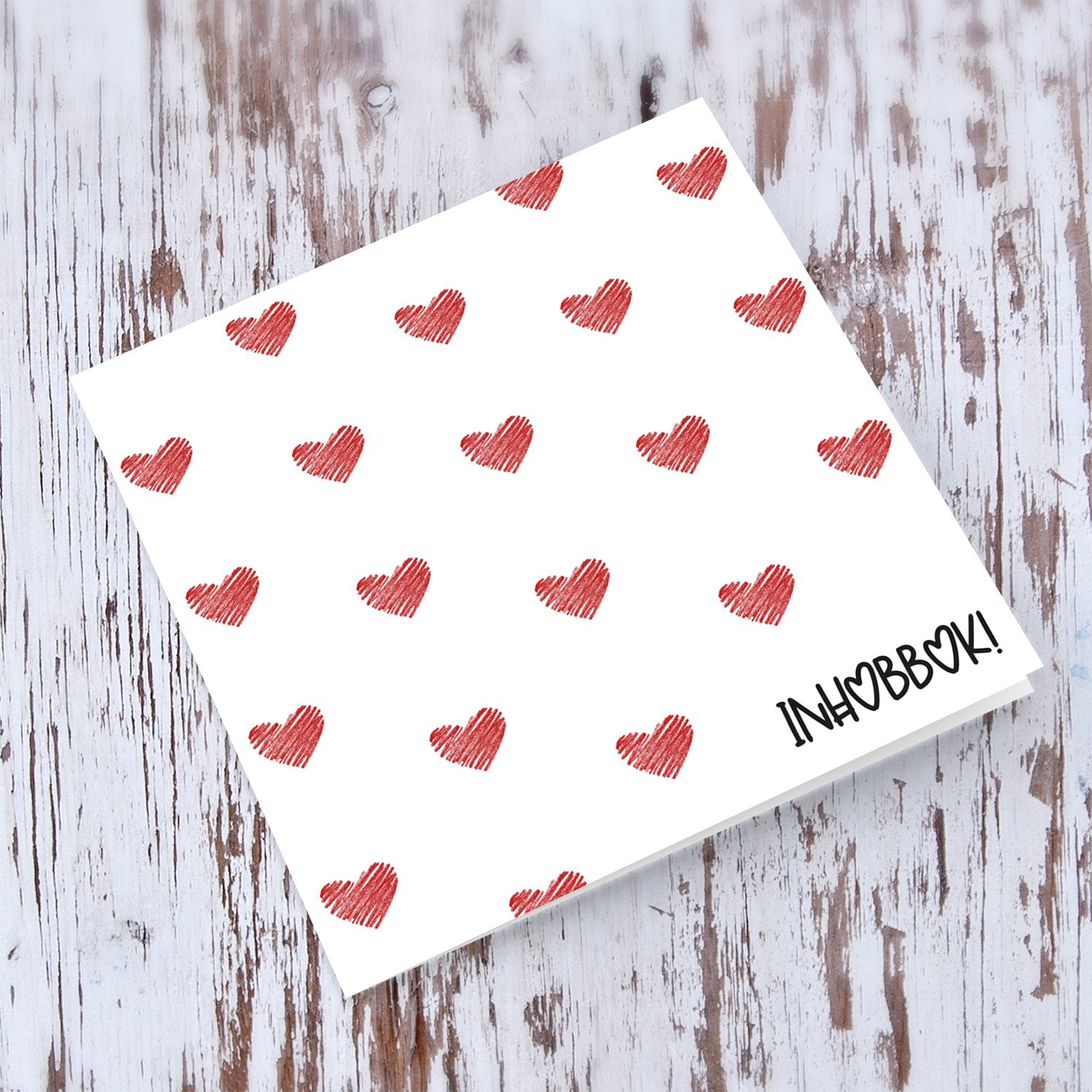 Red hearts Valentine's card in Maltese