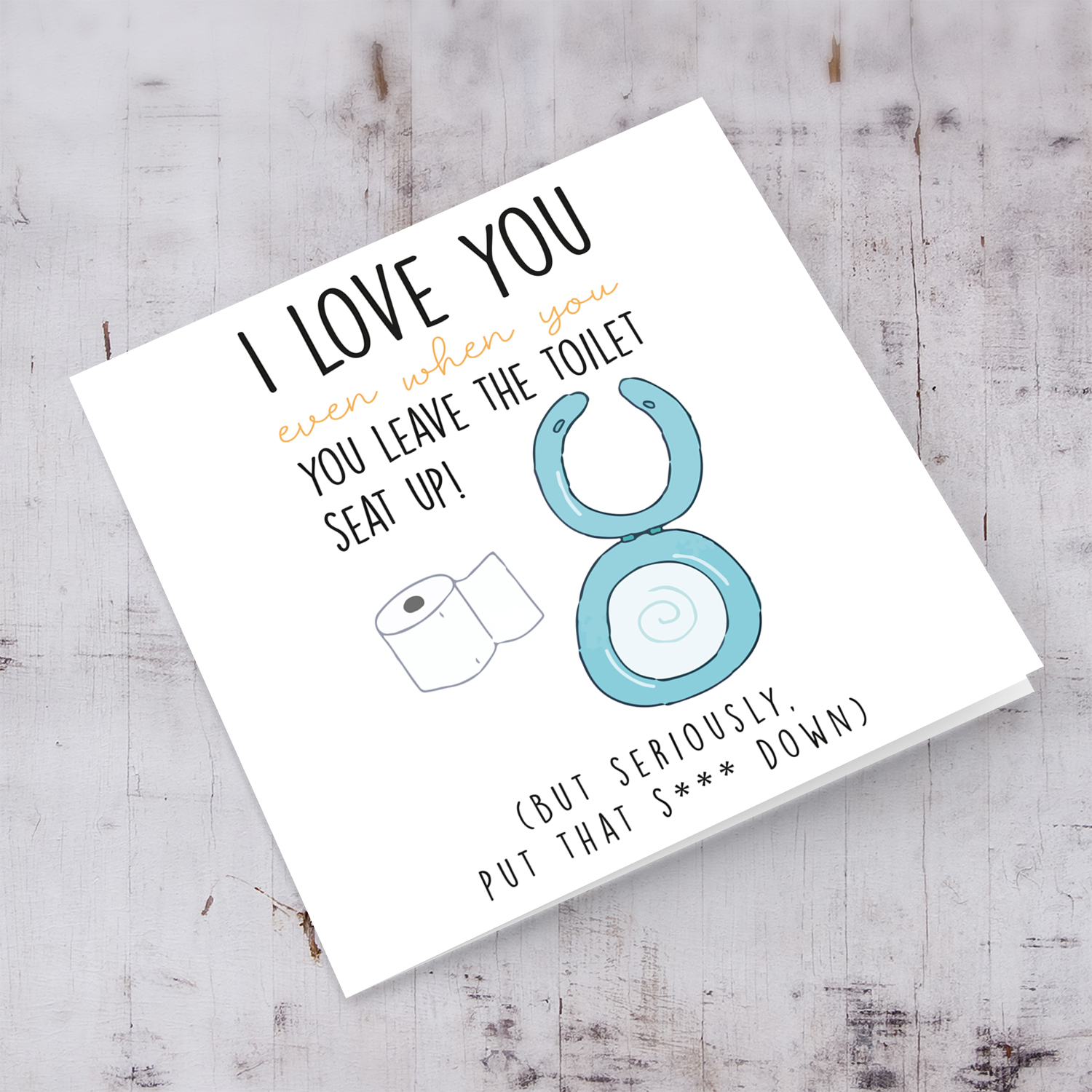 Funny toilet themed Valentine's Card in English