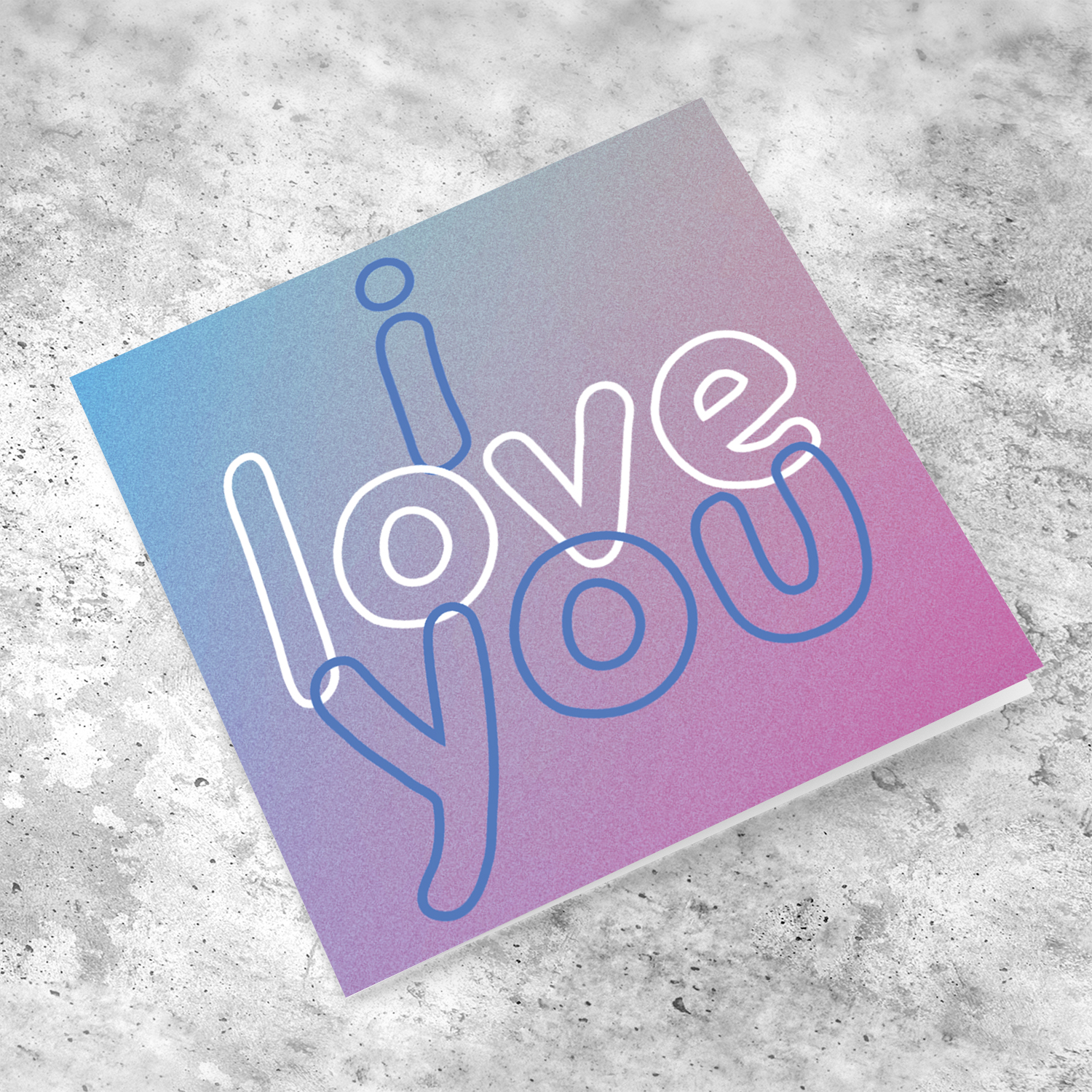 I love you Valentine's Card with blue and pinkish background
