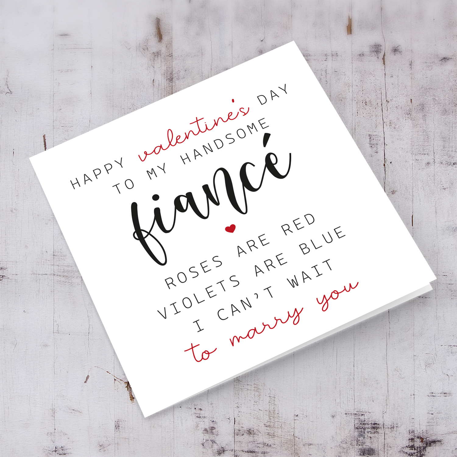 Fiance' Valentine's Card in English