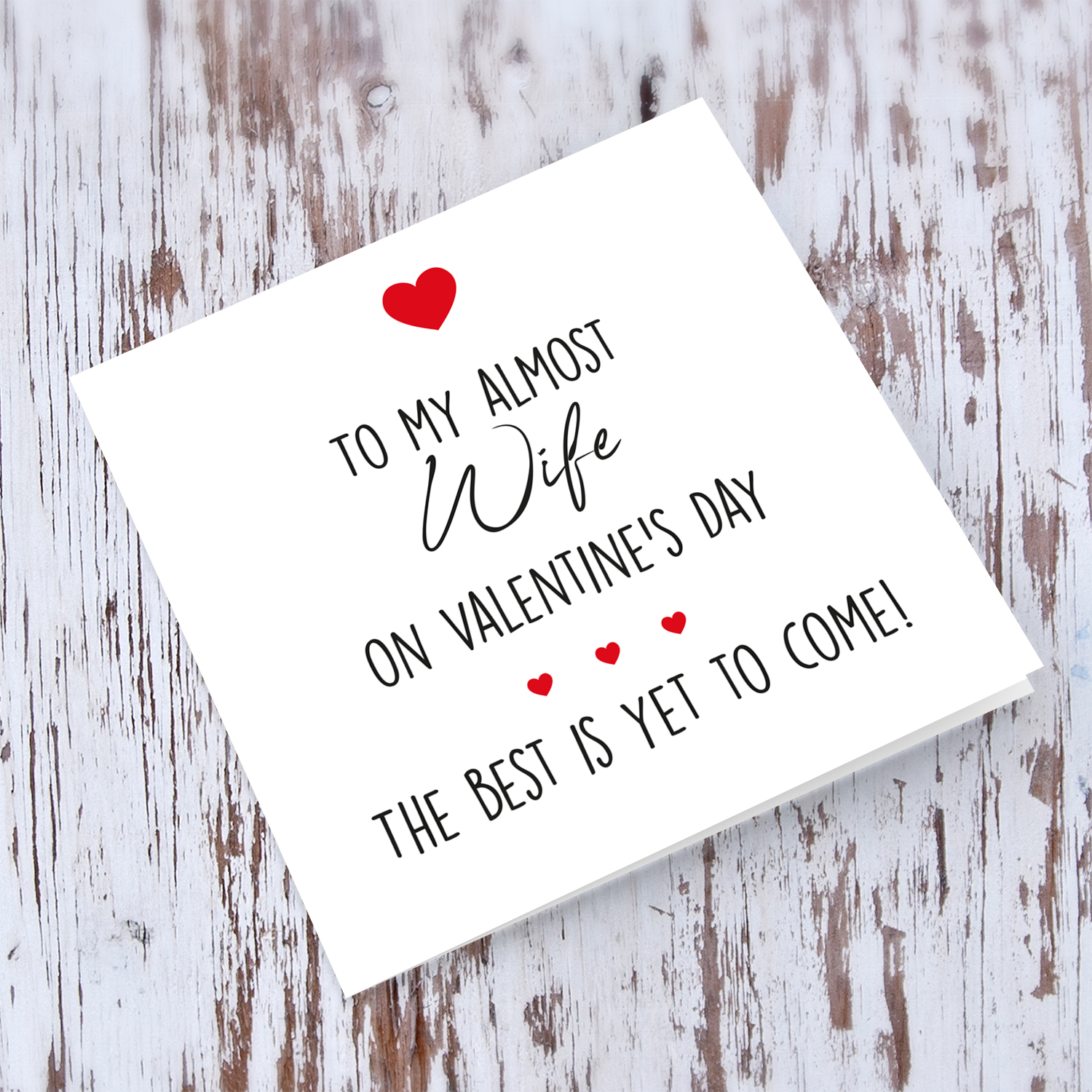 Almost wife Valentine's Day card in English