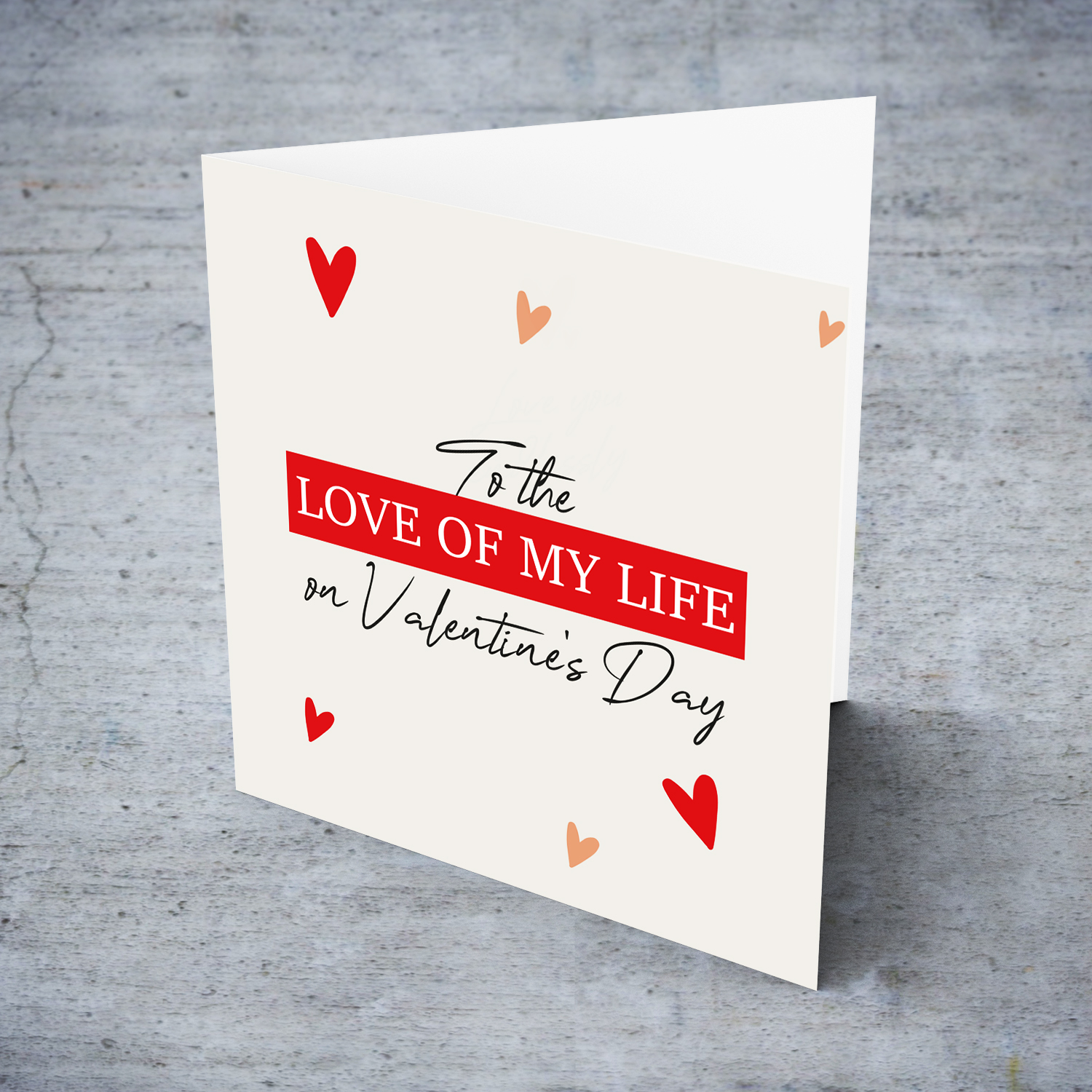 To the love of my life on Valentine's Day - Minimalist card with scattered hearts in English