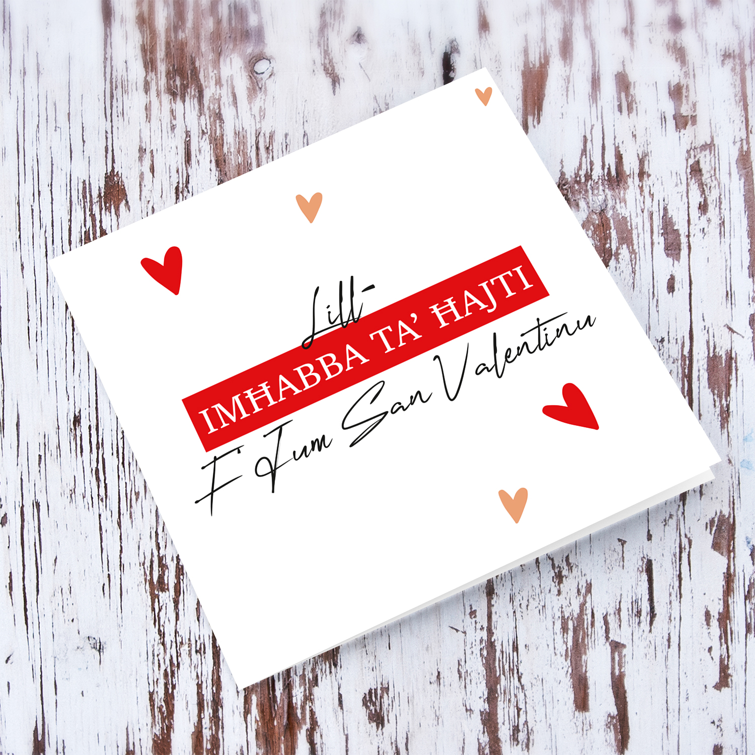To the love of my life - minimalist Valentine's Card with scattered hearts in Maltese