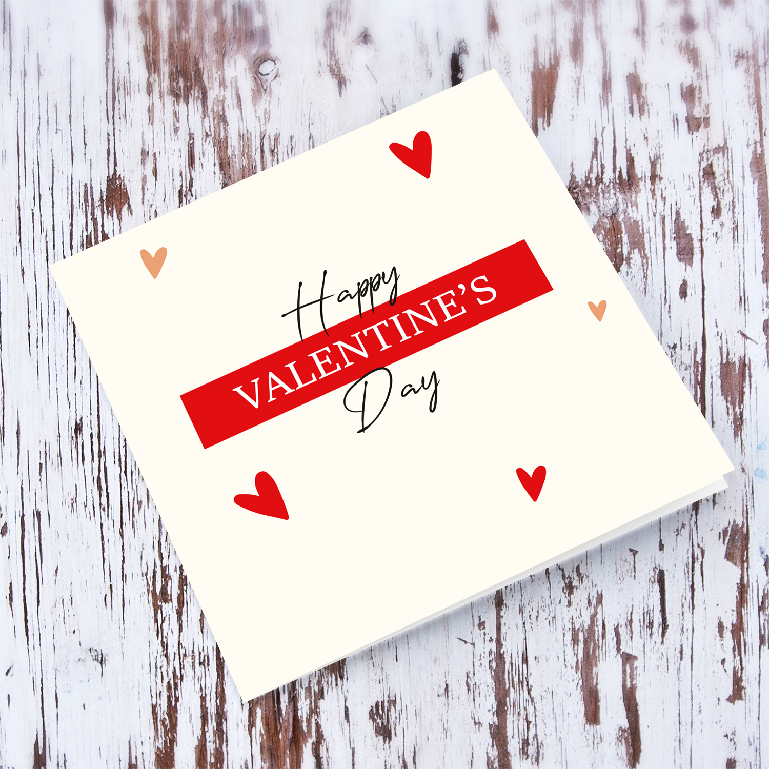 Happy Valentine's Day - minimalist Valentine's Card with scattered hearts in English