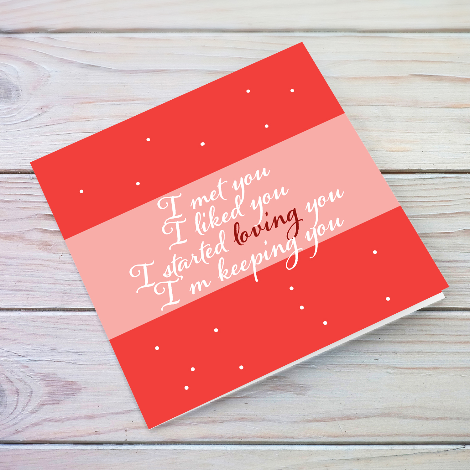 Bright coloured Valentine's Card in English