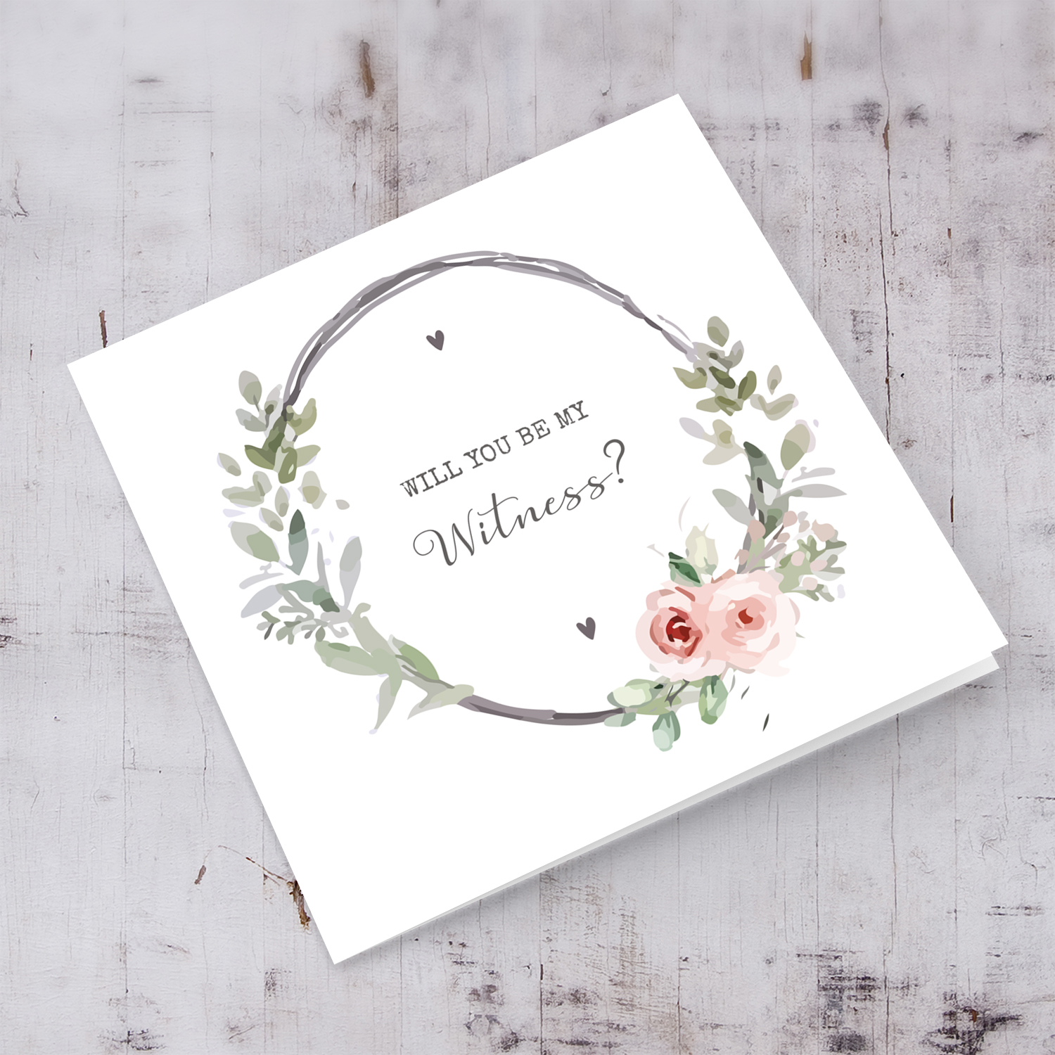 Will you be my witness floral card in English