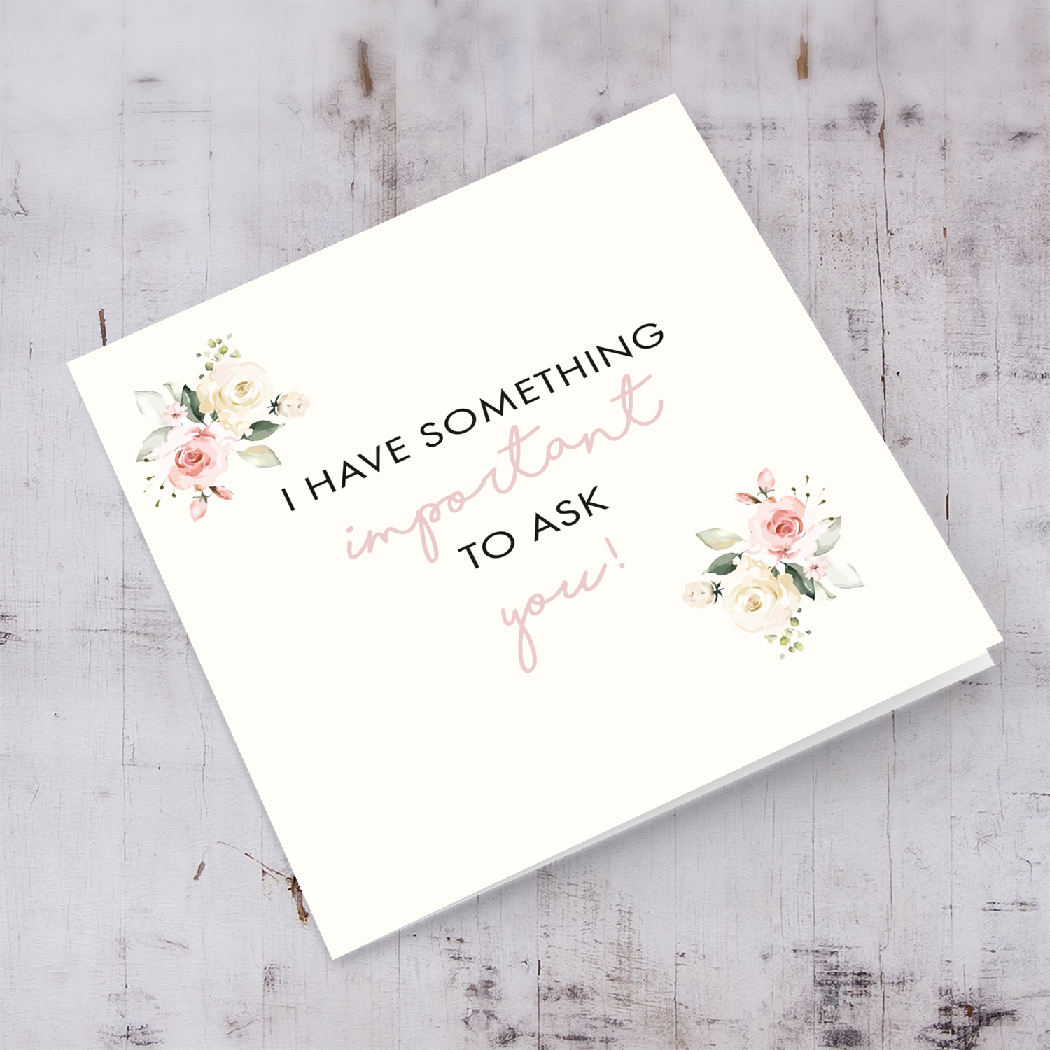 Will you be my Witness card in English with pink florals
