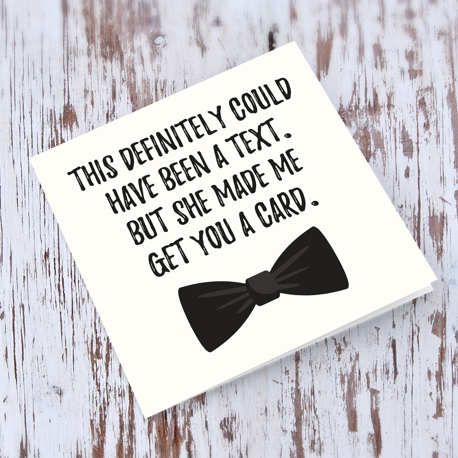 Will you be my groomsman card with black bow in English