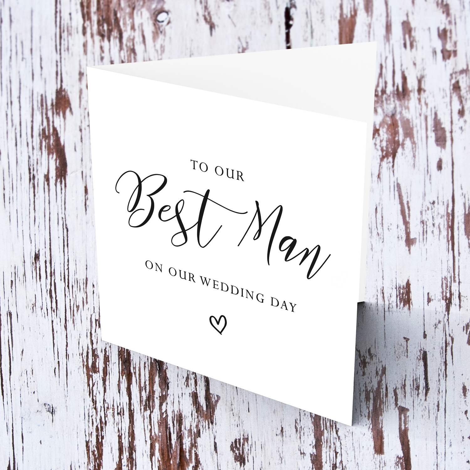 Minimalist card for Best Man on wedding day, with in English (BLANK INSIDE)