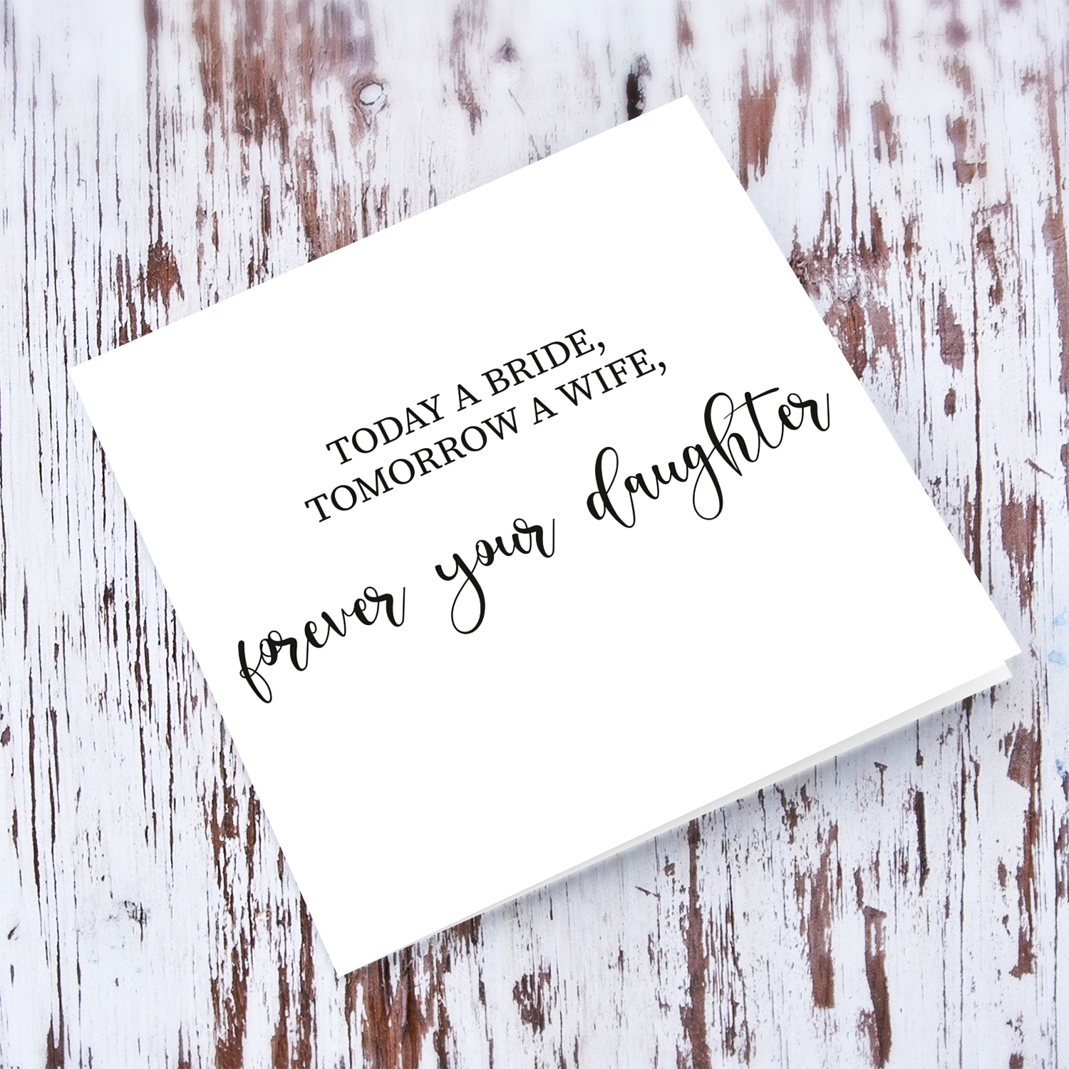 Wedding card for parents in English from Daughter 