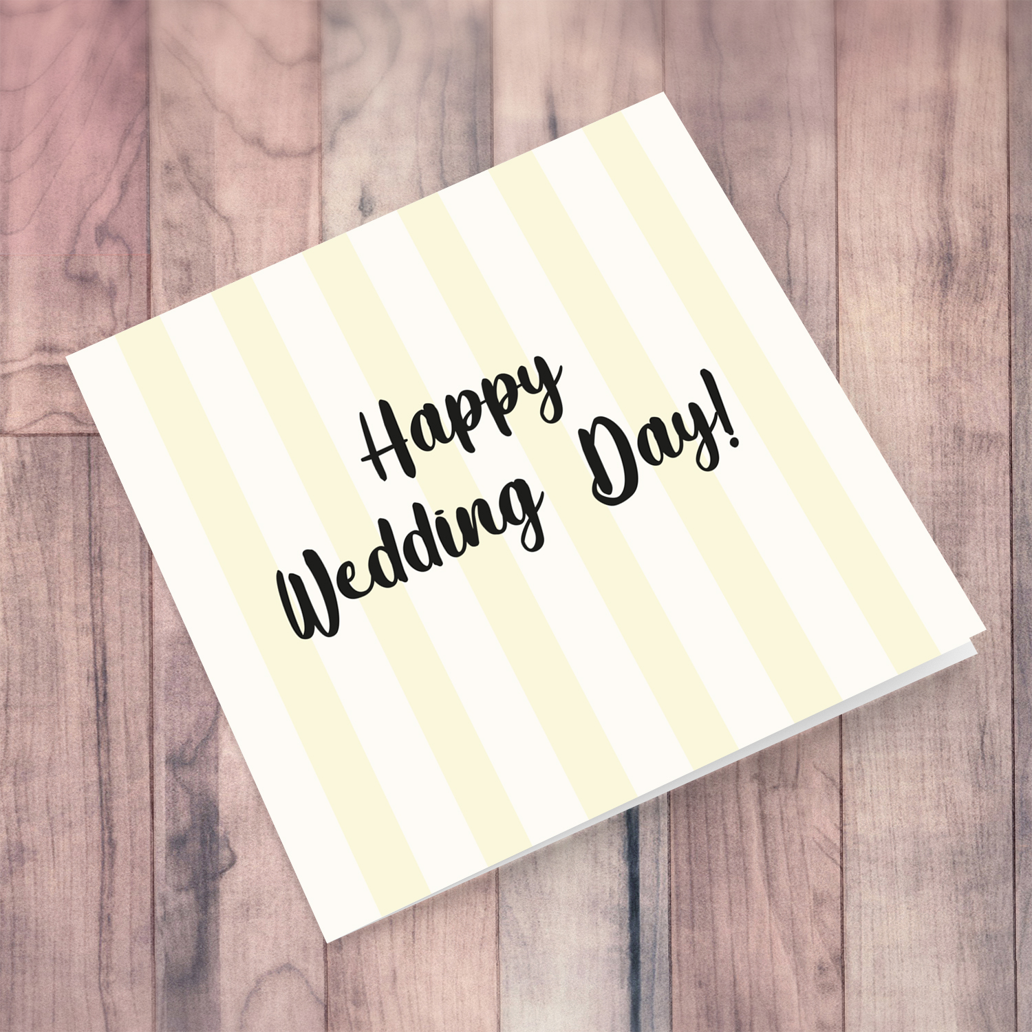 Light colours striped background wedding card in English