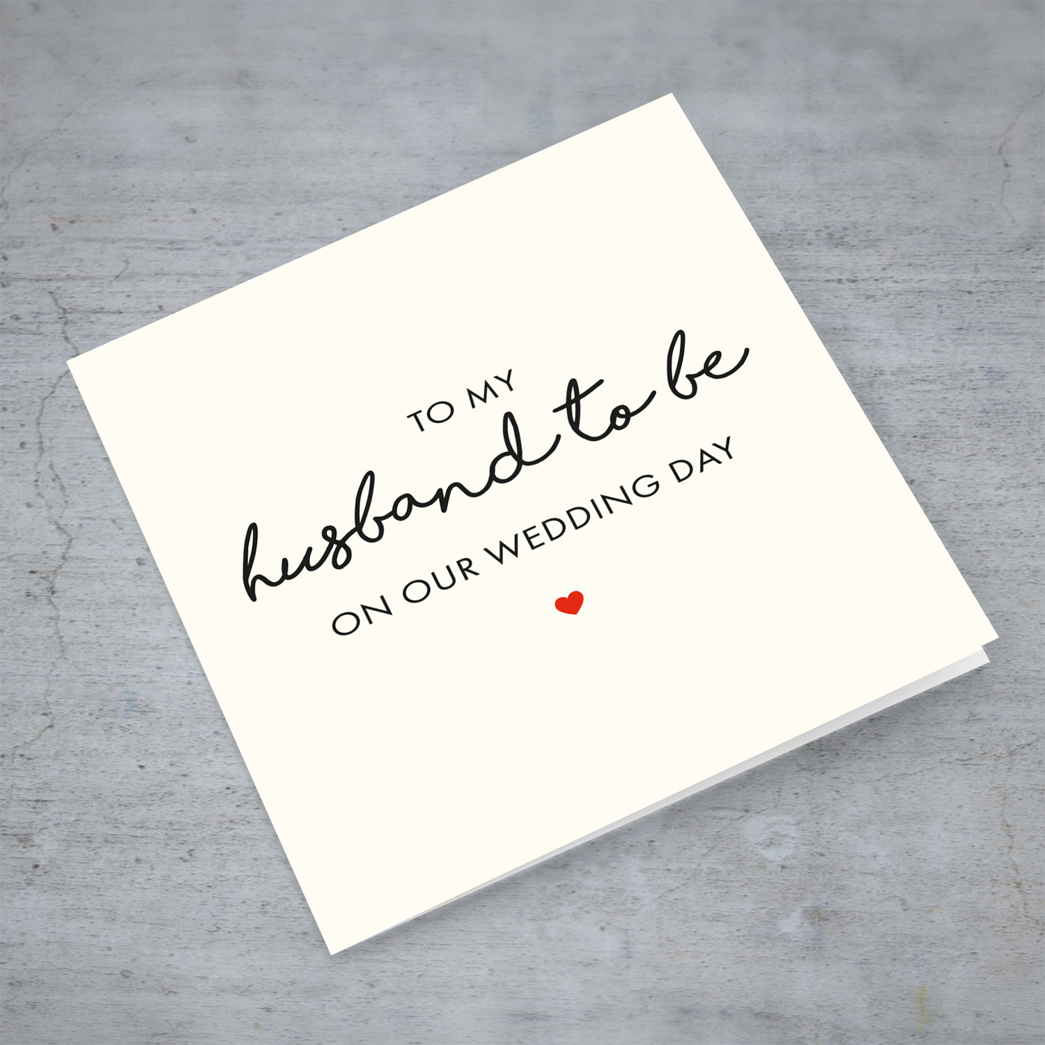 Wedding card for husband to be on Wedding Day in English