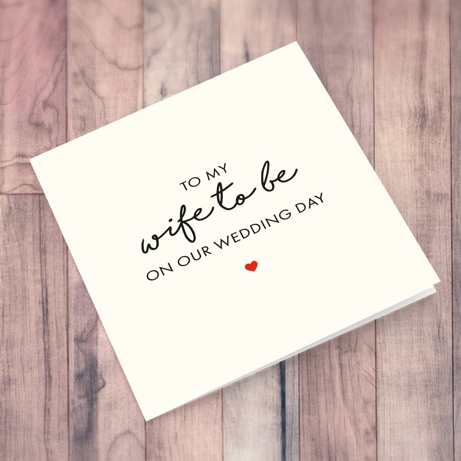 Wedding card for wife to be on Wedding Day in English