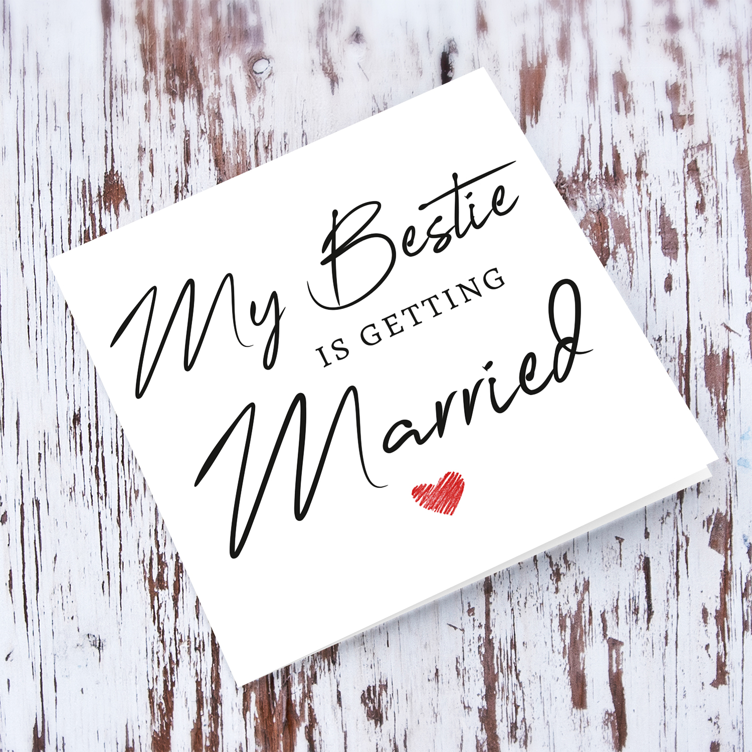 My bestie is getting married - minimalist wedding card / hen party in English