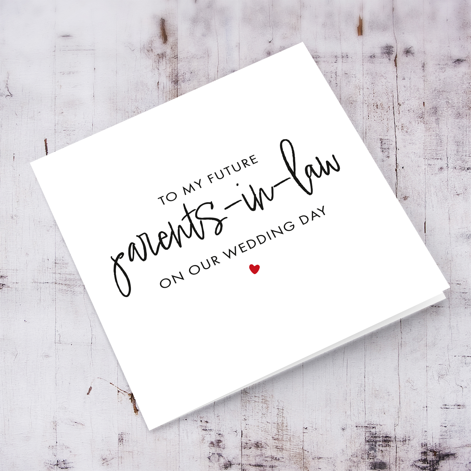 Card for parents in law on wedding day - Can't wait to spend the rest of my life with your son - in English